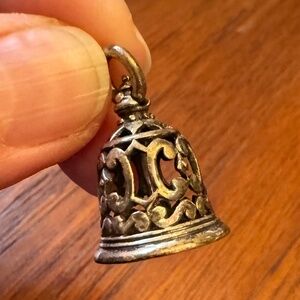 Silver wedding bell pendant